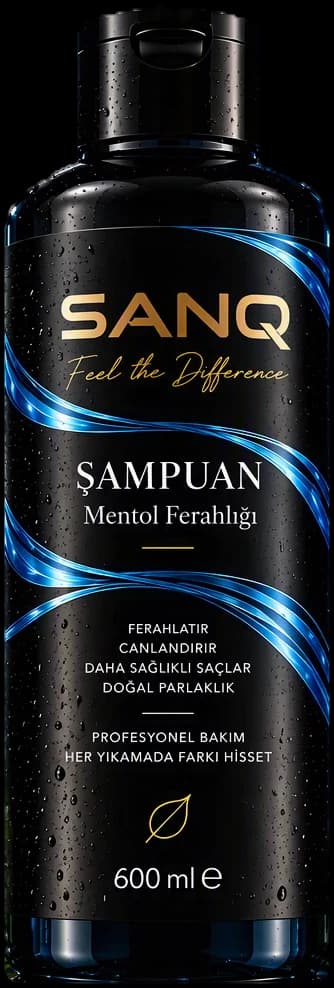 SANQ Mentol Ferahlığı Şampuan, 600 ml kapaklı şişe